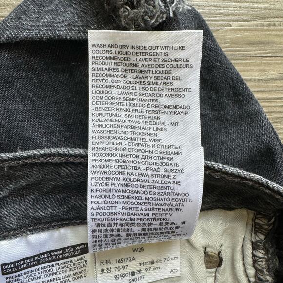 Levi’s 501 Black Jean Shorts Womens 28 Button Fly Cutoff Grunge Boho 100% Cotton - Picture 11 of 14